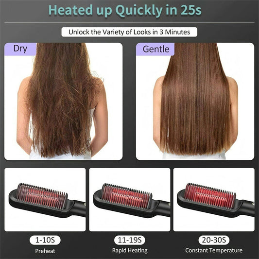 2 In 1 Hair Straightener Brush