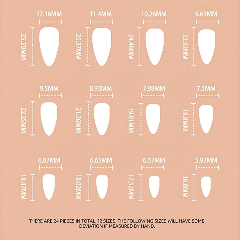 24 PCS Green Star Nail Art, Length Long Water Pipe Fake Nails, Had Nail Tips False Nail